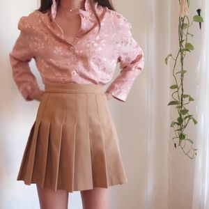 Los Angeles apparel tan tennis skirt, XS